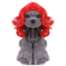 Pet Wig Afro Bangs Cat (Option: Red Wave-Head Circumference)