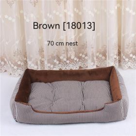 Kennel Pet Supplies Large Dog Bed (Option: Brown Stripes-90cm)