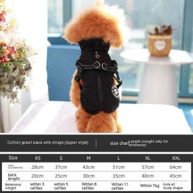 Pet Cotton Vest With Traction Chest And Back (Option: Black-L)