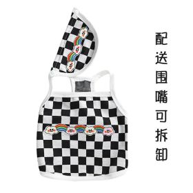 Bib Chessboard Fashion Brand Vest Pet Dog (Option: Black And White Plaid-S)